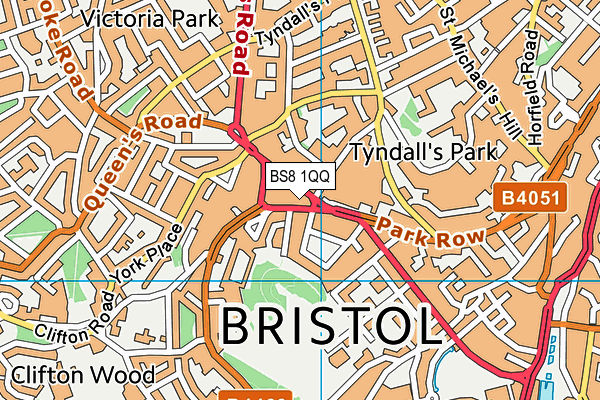 BS8 1QQ map - OS VectorMap District (Ordnance Survey)