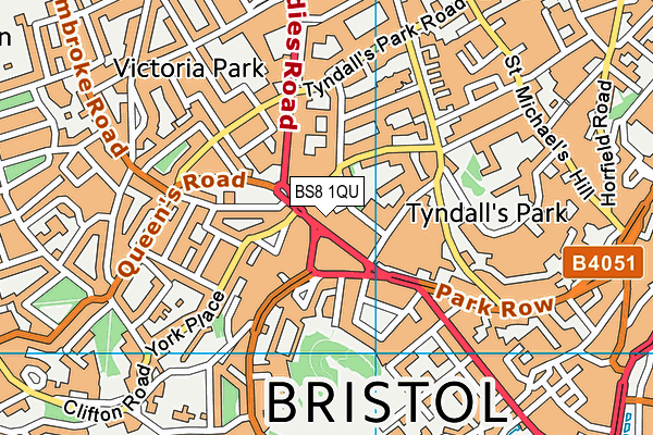BS8 1QU map - OS VectorMap District (Ordnance Survey)
