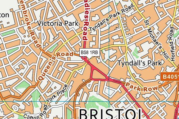 BS8 1RB map - OS VectorMap District (Ordnance Survey) BS8 1RB map - OS VectorMap District (Ordnance Survey)
