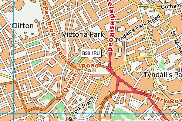 BS8 1RU map - OS VectorMap District (Ordnance Survey) BS8 1RU map - OS VectorMap District (Ordnance Survey)