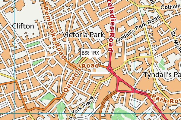 BS8 1RX map - OS VectorMap District (Ordnance Survey) BS8 1RX map - OS VectorMap District (Ordnance Survey)