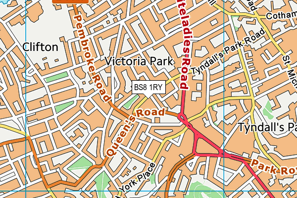 BS8 1RY map - OS VectorMap District (Ordnance Survey) BS8 1RY map - OS VectorMap District (Ordnance Survey)
