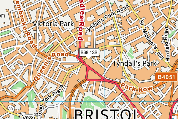 BS8 1SB map - OS VectorMap District (Ordnance Survey) BS8 1SB map - OS VectorMap District (Ordnance Survey)