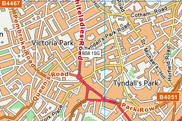 BS8 1SG map - OS VectorMap District (Ordnance Survey) BS8 1SG map - OS VectorMap District (Ordnance Survey)