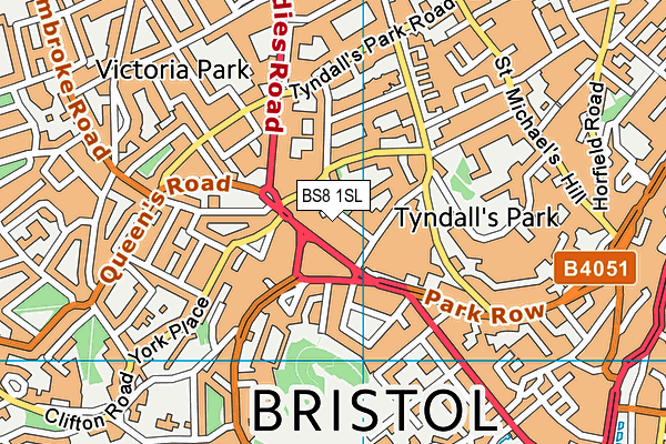 BS8 1SL map - OS VectorMap District (Ordnance Survey) BS8 1SL map - OS VectorMap District (Ordnance Survey)