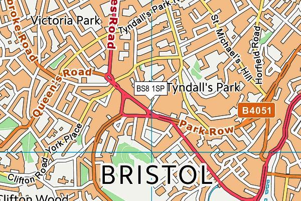BS8 1SP map - OS VectorMap District (Ordnance Survey) BS8 1SP map - OS VectorMap District (Ordnance Survey)