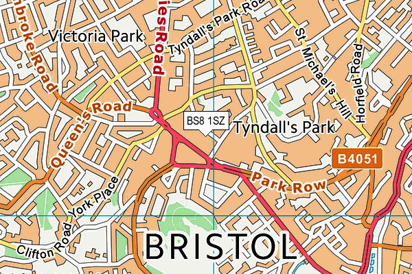 BS8 1SZ map - OS VectorMap District (Ordnance Survey)