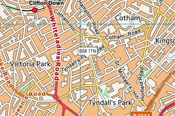 BS8 1TN map - OS VectorMap District (Ordnance Survey) BS8 1TN map - OS VectorMap District (Ordnance Survey)