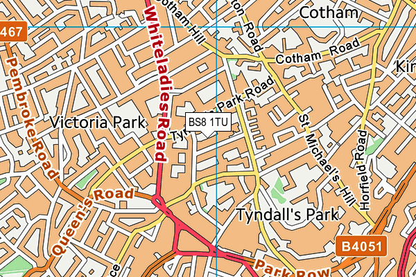 BS8 1TU map - OS VectorMap District (Ordnance Survey) BS8 1TU map - OS VectorMap District (Ordnance Survey)