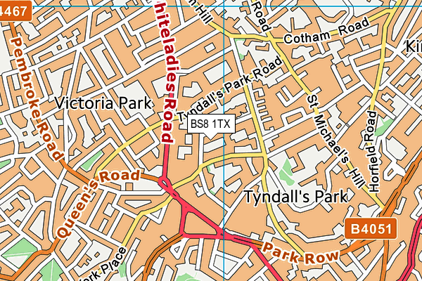 BS8 1TX map - OS VectorMap District (Ordnance Survey) BS8 1TX map - OS VectorMap District (Ordnance Survey)