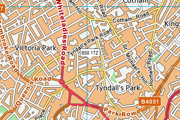 BS8 1TZ map - OS VectorMap District (Ordnance Survey) BS8 1TZ map - OS VectorMap District (Ordnance Survey)
