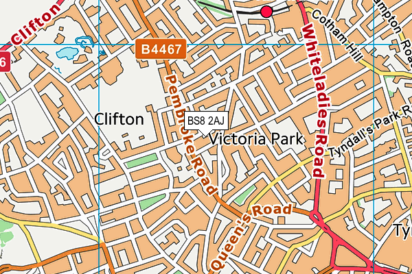 BS8 2AJ map - OS VectorMap District (Ordnance Survey) BS8 2AJ map - OS VectorMap District (Ordnance Survey)