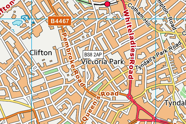 BS8 2AP map - OS VectorMap District (Ordnance Survey) BS8 2AP map - OS VectorMap District (Ordnance Survey)