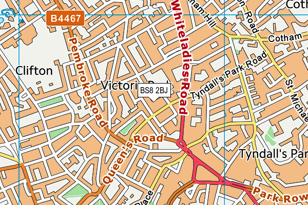 BS8 2BJ map - OS VectorMap District (Ordnance Survey) BS8 2BJ map - OS VectorMap District (Ordnance Survey)