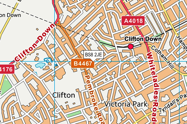 BS8 2JE map - OS VectorMap District (Ordnance Survey) BS8 2JE map - OS VectorMap District (Ordnance Survey)
