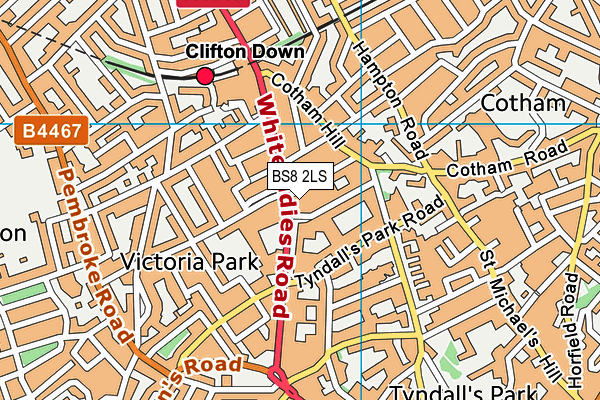 BS8 2LS map - OS VectorMap District (Ordnance Survey) BS8 2LS map - OS VectorMap District (Ordnance Survey)