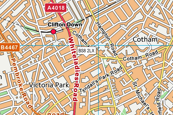 BS8 2LX map - OS VectorMap District (Ordnance Survey) BS8 2LX map - OS VectorMap District (Ordnance Survey)