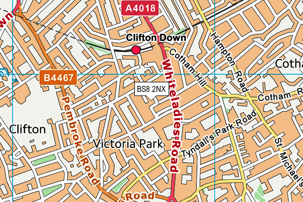 BS8 2NX map - OS VectorMap District (Ordnance Survey) BS8 2NX map - OS VectorMap District (Ordnance Survey)