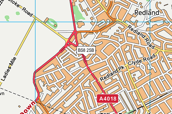 BS8 2SB map - OS VectorMap District (Ordnance Survey)