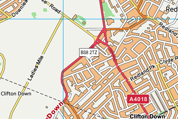 BS8 2TZ map - OS VectorMap District (Ordnance Survey) BS8 2TZ map - OS VectorMap District (Ordnance Survey)