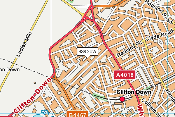 BS8 2UW map - OS VectorMap District (Ordnance Survey)