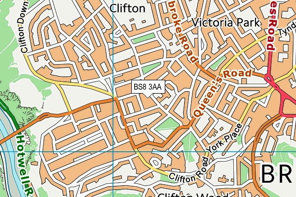 BS8 3AA map - OS VectorMap District (Ordnance Survey) BS8 3AA map - OS VectorMap District (Ordnance Survey)