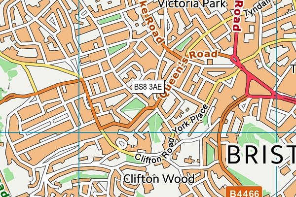 BS8 3AE map - OS VectorMap District (Ordnance Survey) BS8 3AE map - OS VectorMap District (Ordnance Survey)