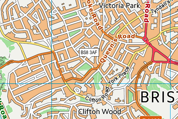 BS8 3AF map - OS VectorMap District (Ordnance Survey) BS8 3AF map - OS VectorMap District (Ordnance Survey)