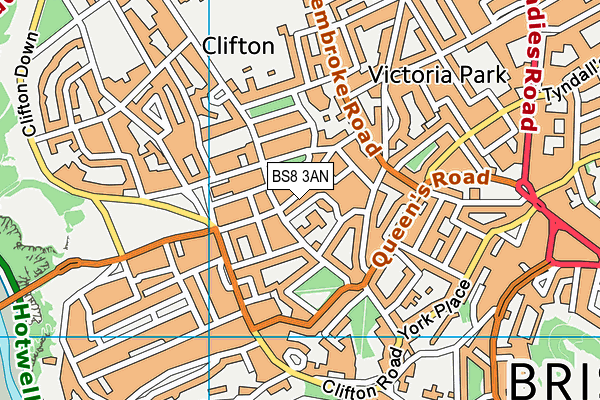 BS8 3AN map - OS VectorMap District (Ordnance Survey) BS8 3AN map - OS VectorMap District (Ordnance Survey)