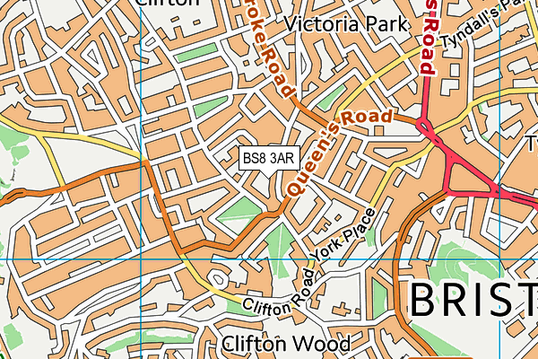 BS8 3AR map - OS VectorMap District (Ordnance Survey) BS8 3AR map - OS VectorMap District (Ordnance Survey)
