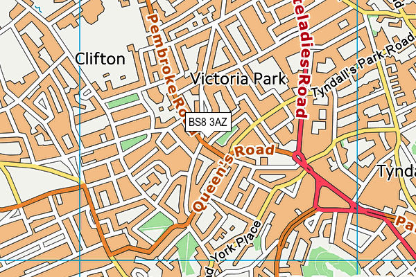 BS8 3AZ map - OS VectorMap District (Ordnance Survey) BS8 3AZ map - OS VectorMap District (Ordnance Survey)