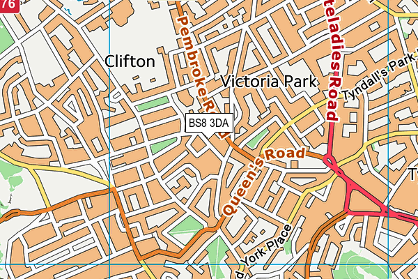 BS8 3DA map - OS VectorMap District (Ordnance Survey) BS8 3DA map - OS VectorMap District (Ordnance Survey)