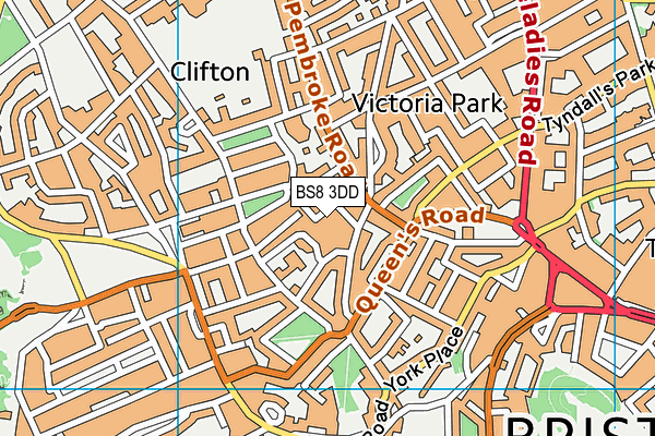 BS8 3DD map - OS VectorMap District (Ordnance Survey)