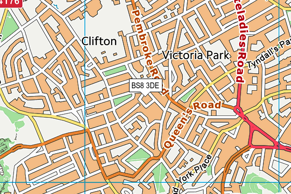 BS8 3DE map - OS VectorMap District (Ordnance Survey) BS8 3DE map - OS VectorMap District (Ordnance Survey)