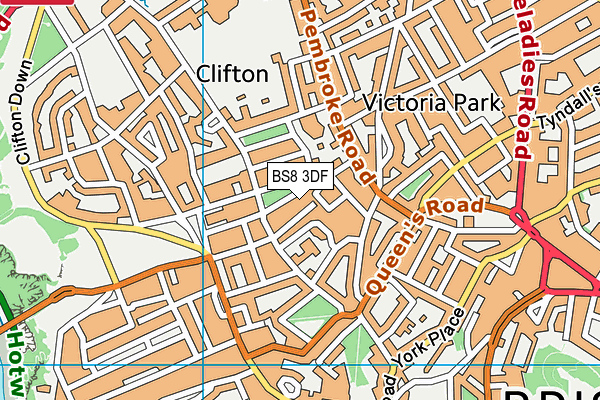 BS8 3DF map - OS VectorMap District (Ordnance Survey) BS8 3DF map - OS VectorMap District (Ordnance Survey)