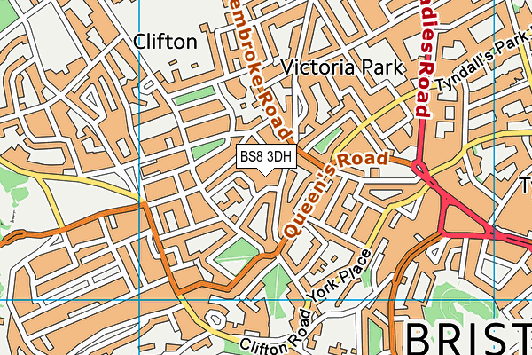BS8 3DH map - OS VectorMap District (Ordnance Survey) BS8 3DH map - OS VectorMap District (Ordnance Survey)