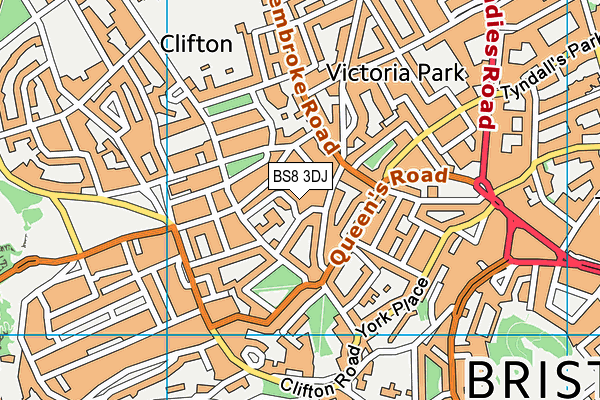 BS8 3DJ map - OS VectorMap District (Ordnance Survey) BS8 3DJ map - OS VectorMap District (Ordnance Survey)