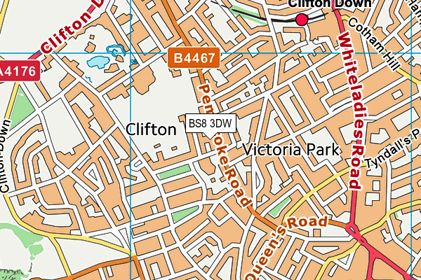 BS8 3DW map - OS VectorMap District (Ordnance Survey) BS8 3DW map - OS VectorMap District (Ordnance Survey)
