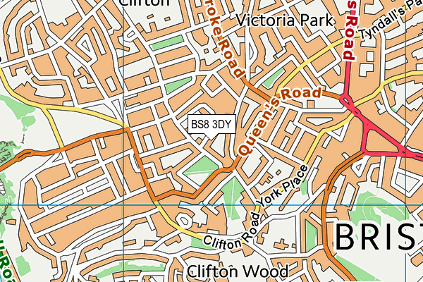 BS8 3DY map - OS VectorMap District (Ordnance Survey) BS8 3DY map - OS VectorMap District (Ordnance Survey)