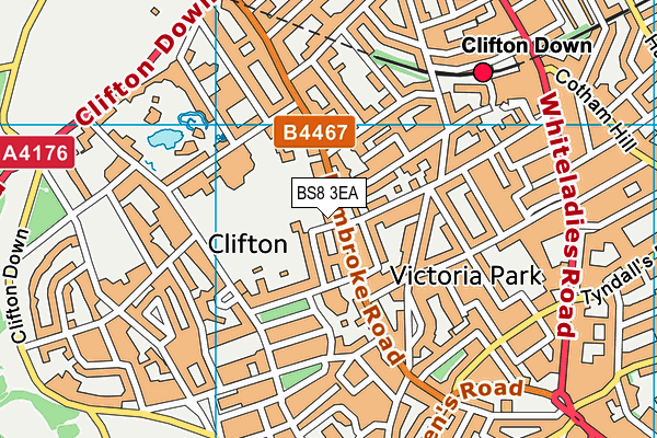BS8 3EA map - OS VectorMap District (Ordnance Survey)