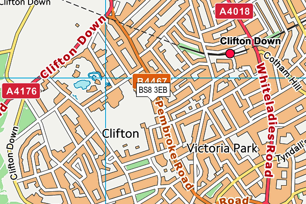 BS8 3EB map - OS VectorMap District (Ordnance Survey)
