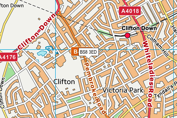 BS8 3ED map - OS VectorMap District (Ordnance Survey)