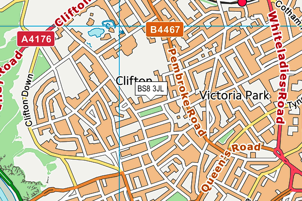 BS8 3JL map - OS VectorMap District (Ordnance Survey) BS8 3JL map - OS VectorMap District (Ordnance Survey)