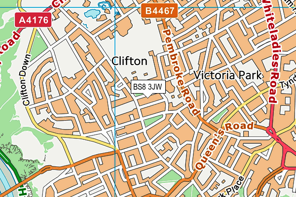 BS8 3JW map - OS VectorMap District (Ordnance Survey) BS8 3JW map - OS VectorMap District (Ordnance Survey)