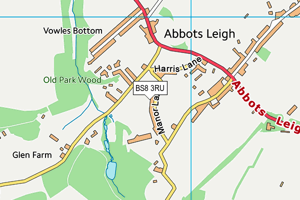 BS8 3RU map - OS VectorMap District (Ordnance Survey)