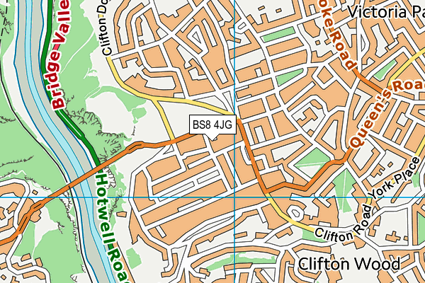 BS8 4JG map - OS VectorMap District (Ordnance Survey)