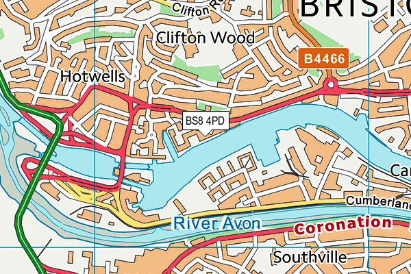 BS8 4PD map - OS VectorMap District (Ordnance Survey)