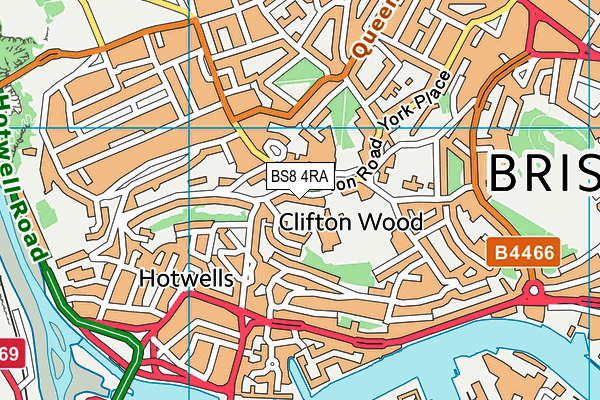BS8 4RA map - OS VectorMap District (Ordnance Survey)
