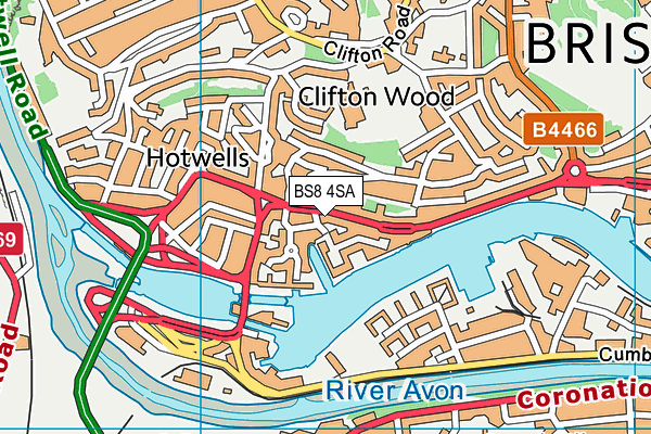 BS8 4SA map - OS VectorMap District (Ordnance Survey) BS8 4SA map - OS VectorMap District (Ordnance Survey)
