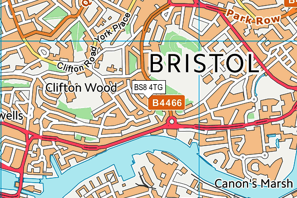 BS8 4TG map - OS VectorMap District (Ordnance Survey) BS8 4TG map - OS VectorMap District (Ordnance Survey)